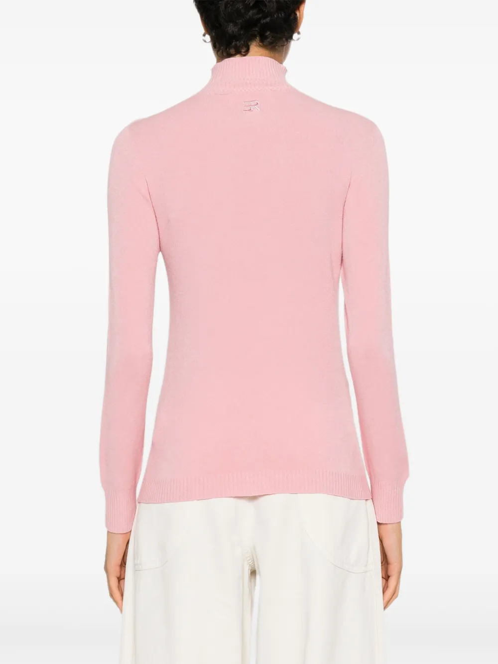 ERMANNO FIRENZE Gebreide trui met ruches en hoge hals Roze
