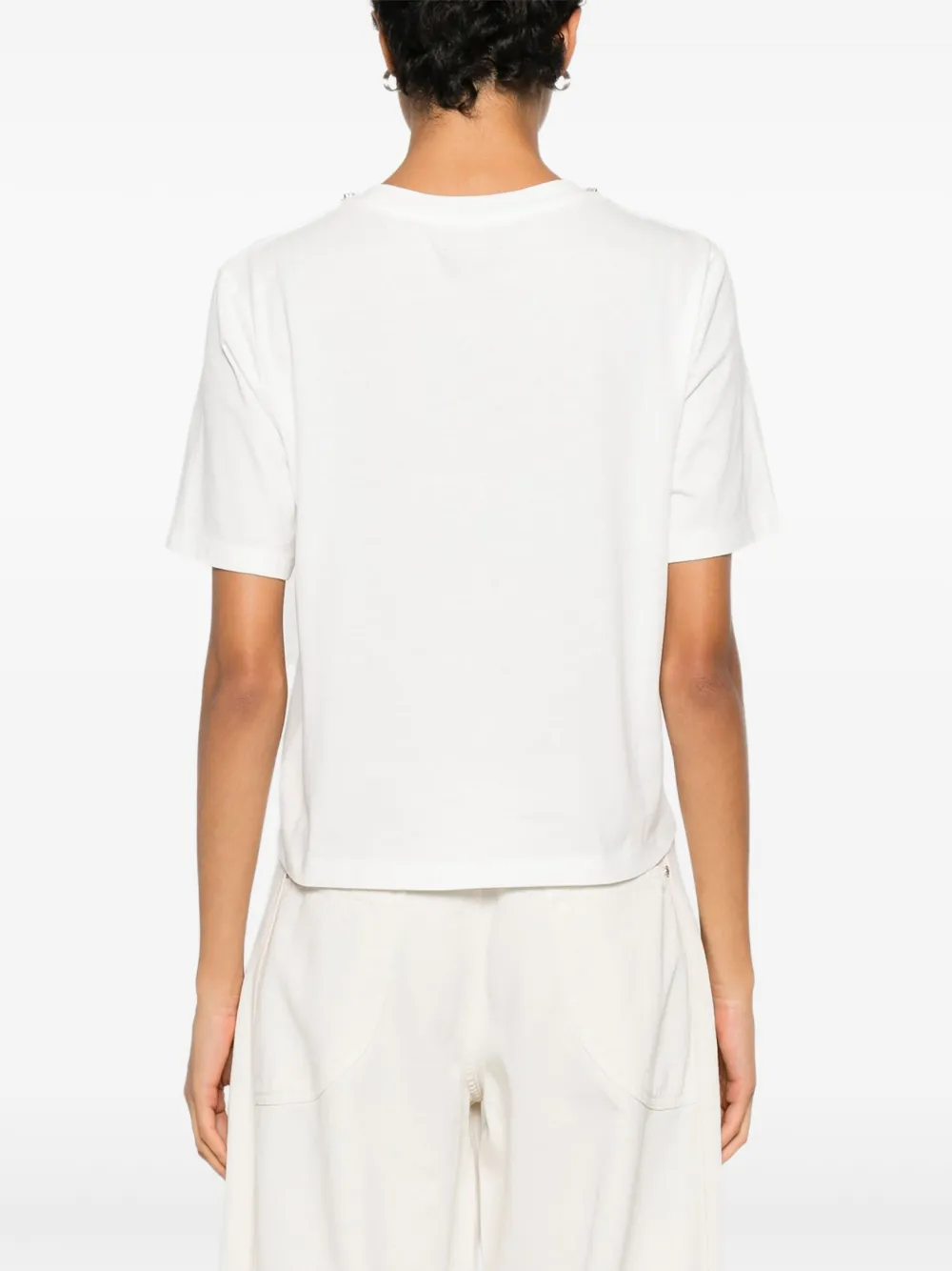 Ermanno Firenze Embellished Crewneck T-shirt In White
