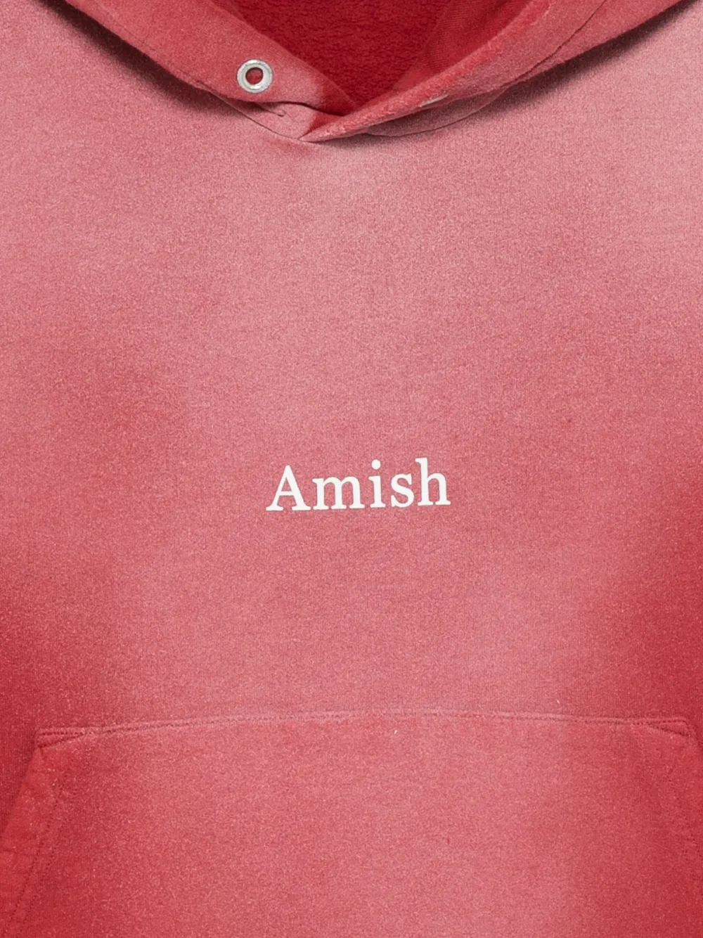 Amish Logo-print Ombre-effect Hoodie In Red