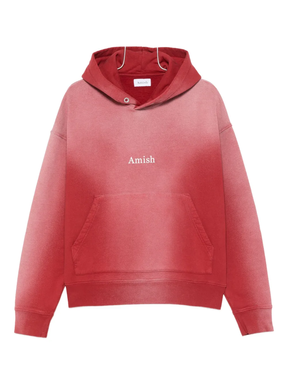 Amish Logo-print Ombre-effect Hoodie In Red