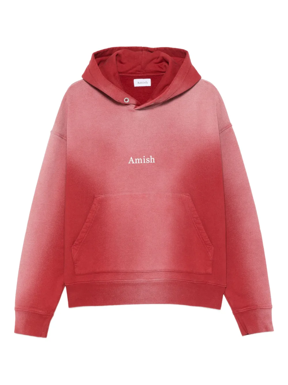 AMISH logo-print ombre-effect hoodie | Red | Image 1
