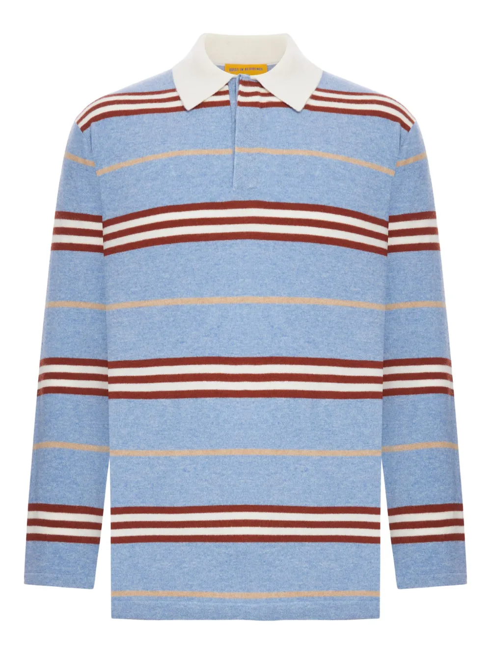 Guest In Residence striped-pattern long-sleeve polo shirt | Blue | Image 1