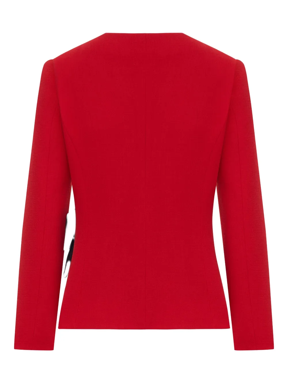 Valentino Bow-detailed Ruched Wool-crepe Wrap Jacket In Red