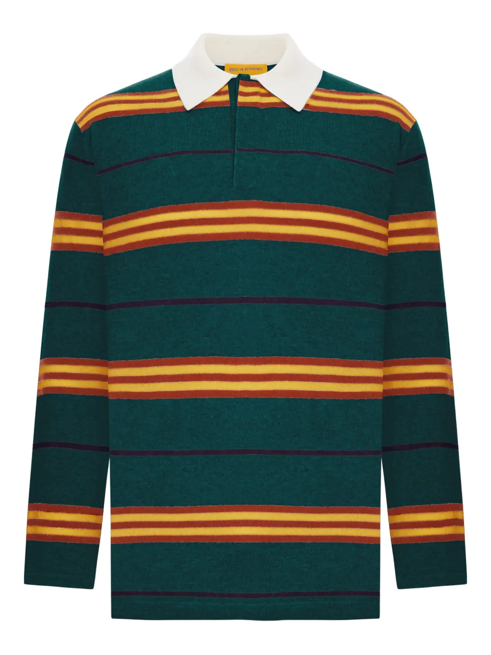 Guest In Residence Striped-pattern Long-sleeve Polo Shirt In Animal Print