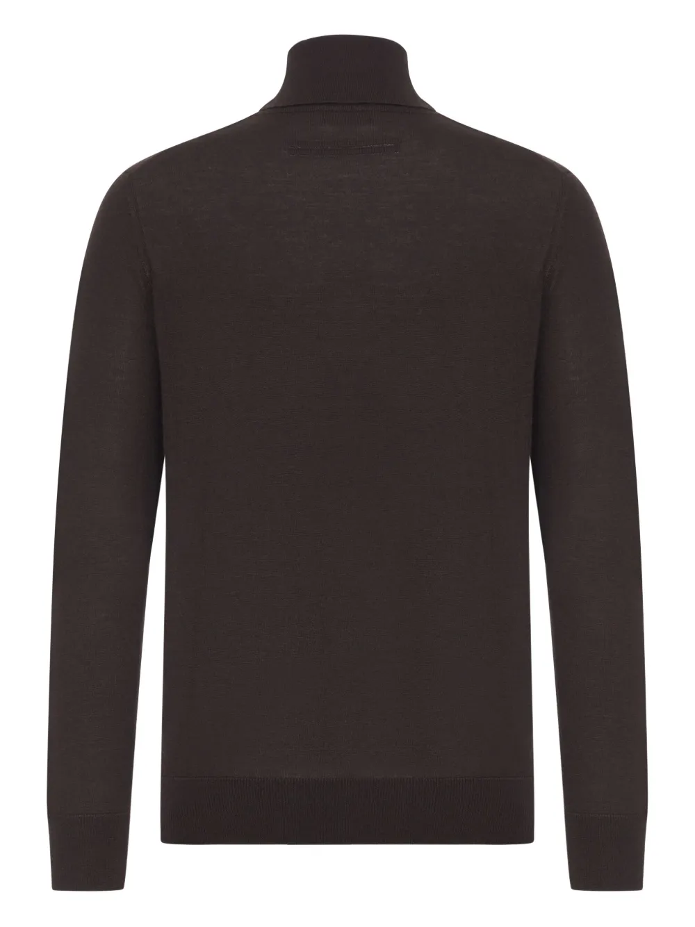 Zegna Turtleneck Ribbed-hem Sweater In Brown