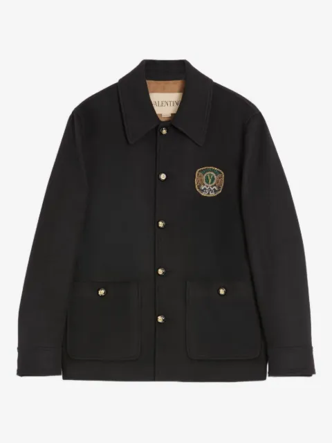 Valentino Garavani embroidered patch-pocket shirt jacket