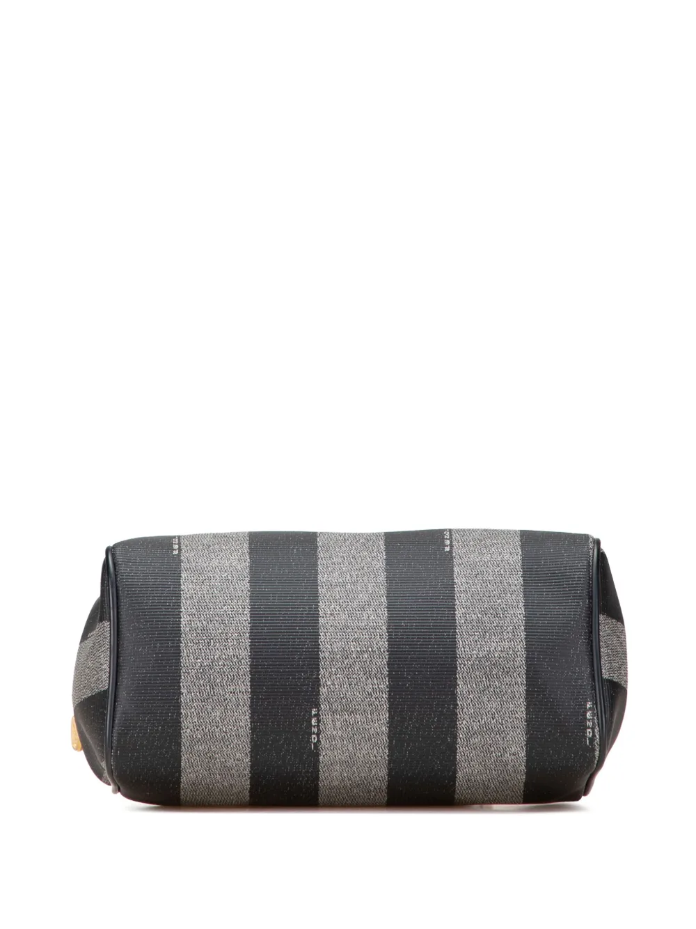 Pre-owned Fendi 20th Century Pequin Coated Canvas Boston Bag In Black