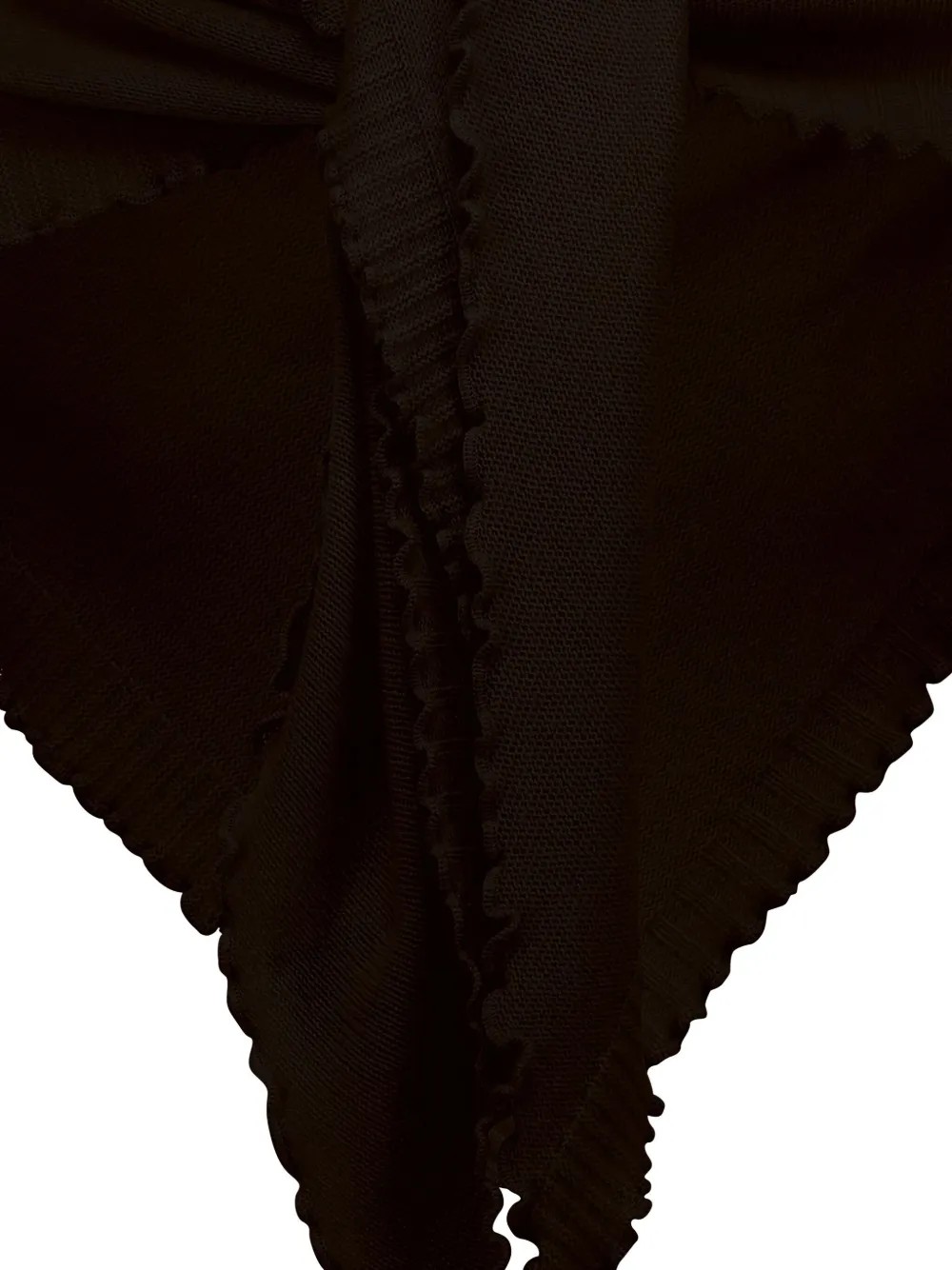Allude Ruffled Scarf In Brown