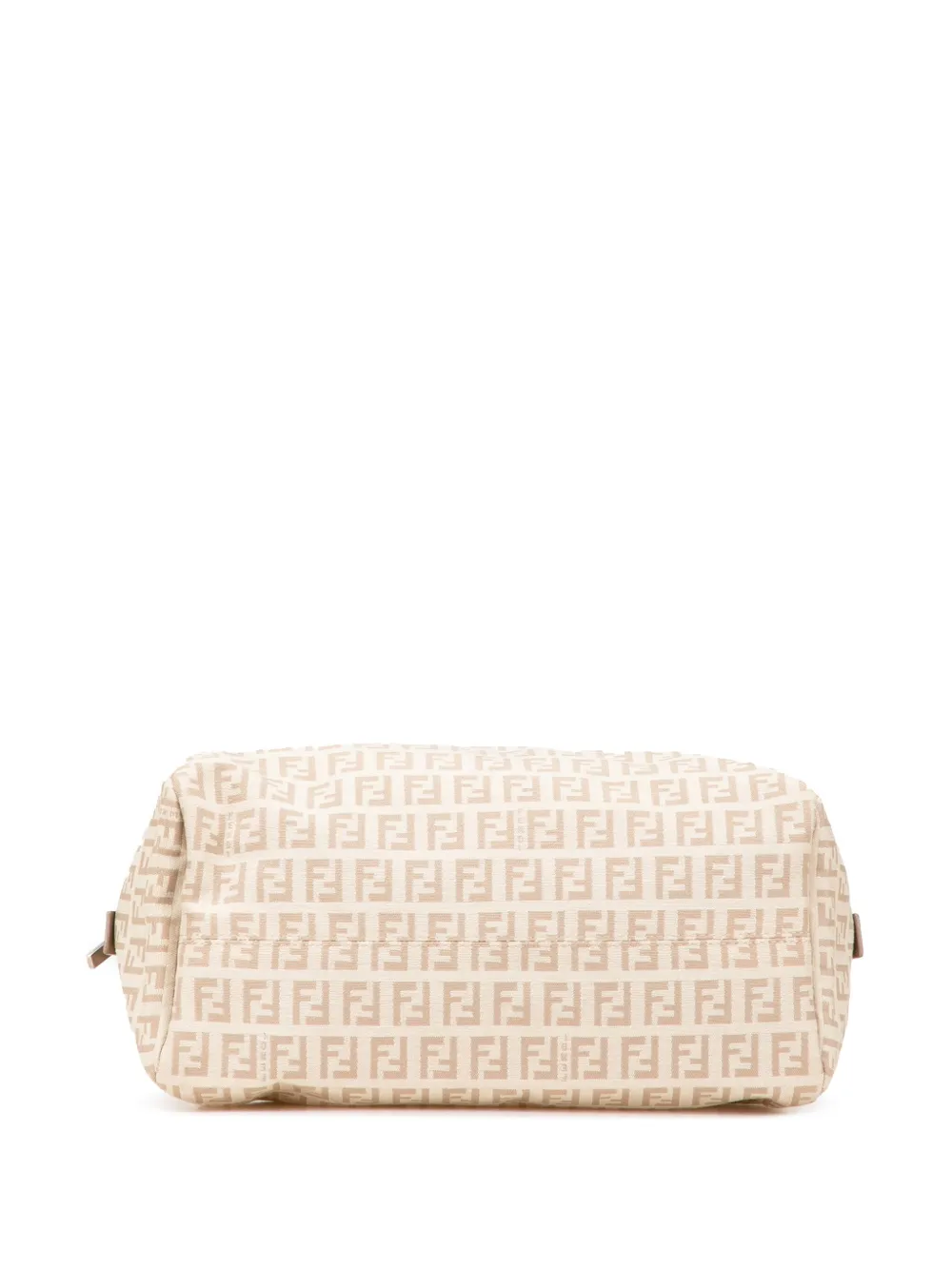 Pre-owned Fendi 2000-2010 Zucchino Canvas Pouch Clutch Bag In Black