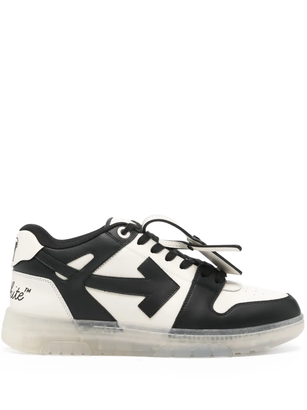 Off-White leather sneakers - ブラック Off-White leather sneakers - ブラック