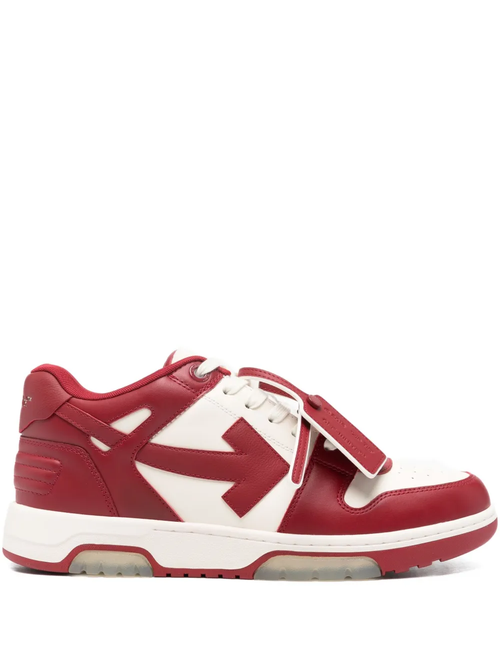 Off-white Arrow-detailed Leather Trainers In Red