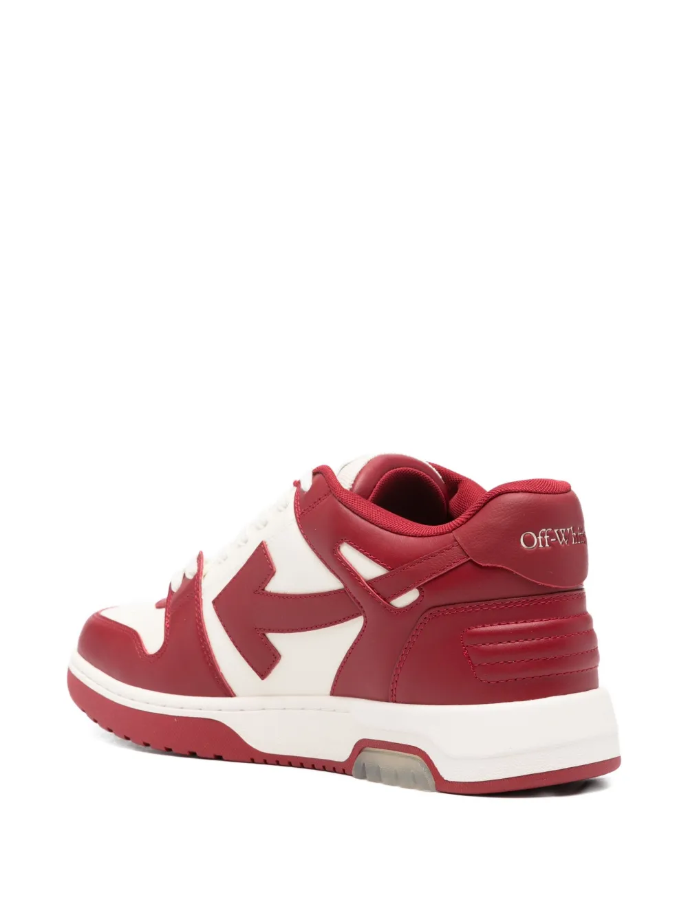 Off-white Arrow-detailed Leather Trainers In Red