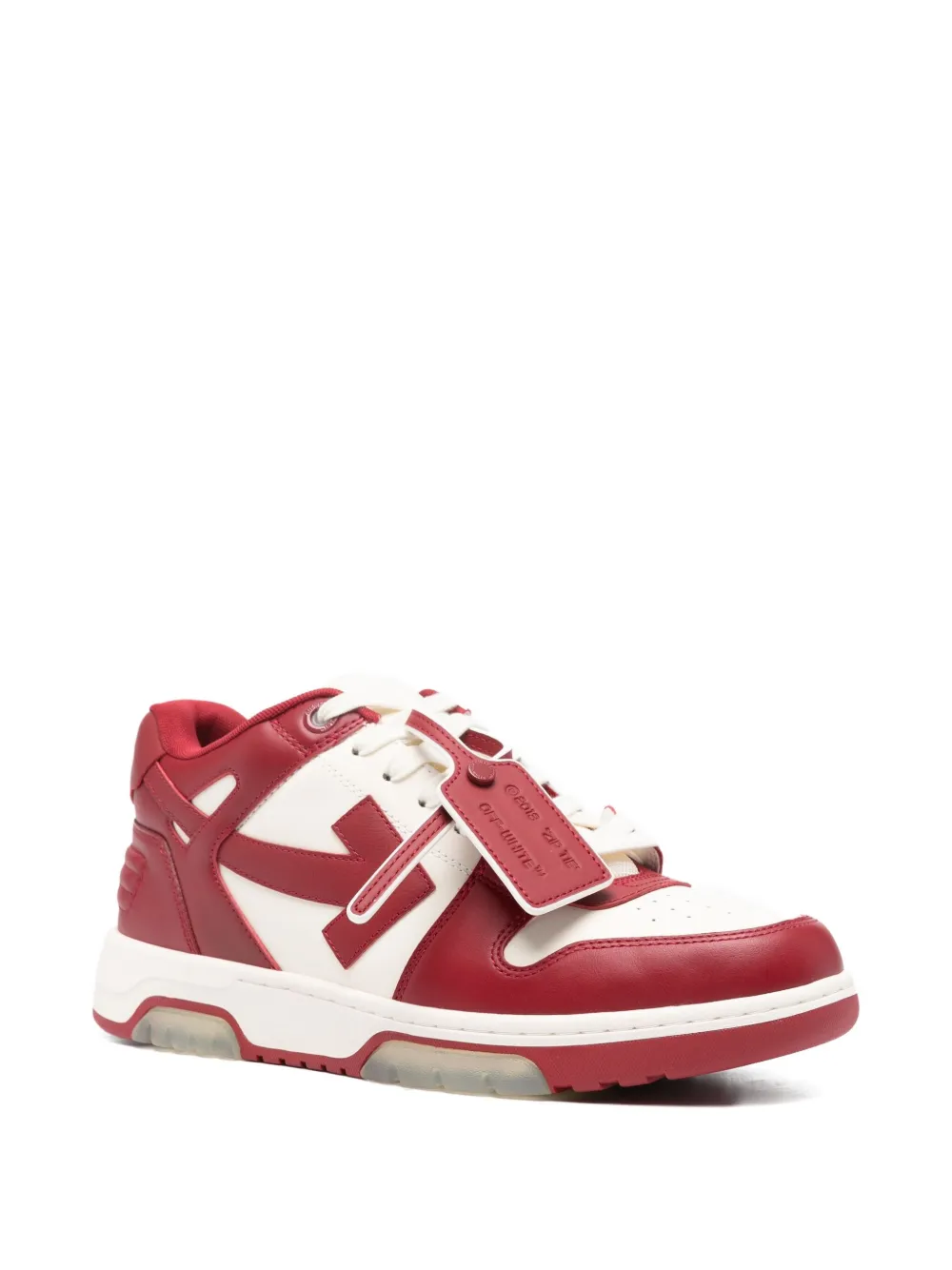 Off-white Arrow-detailed Leather Trainers In Red