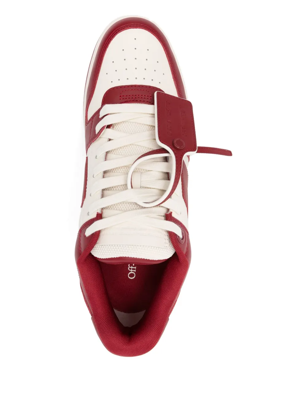 Off-white Arrow-detailed Leather Trainers In Red