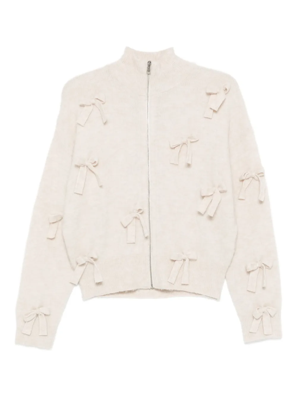 Aniye By bow-embellished zip-front cardigan | ألوان محايدة | Image 1