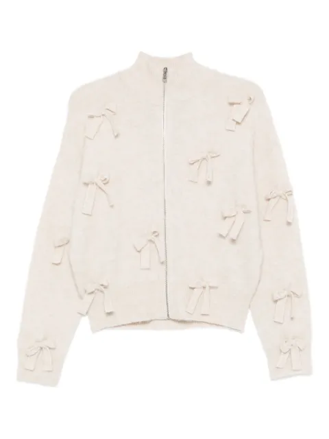 Aniye By bow-embellished zip-front cardigan