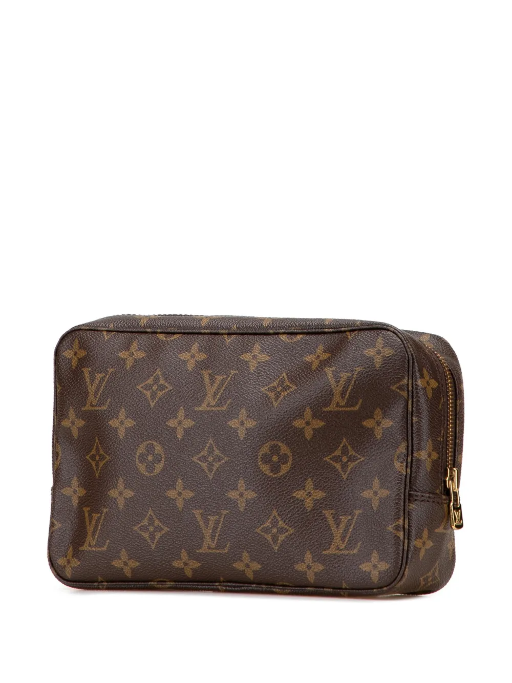 Pre-owned Louis Vuitton 1987 Monogram Trousse Toilette 23 Clutch Bag In Brown