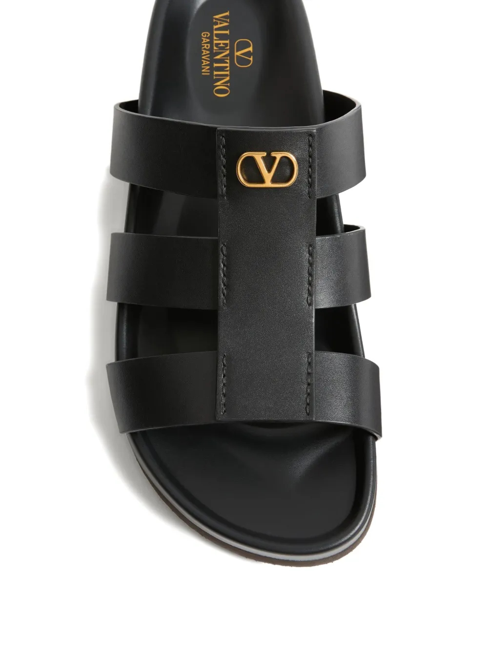 Valentino Garavani Studshield leren sandalen Zwart
