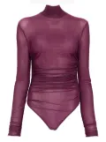 Aniye By high-neck mesh bodysuit - Purple
