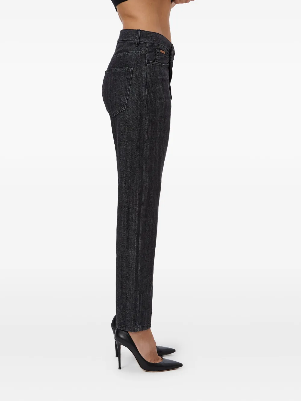 No44 crossover-waistband jeans - Zwart