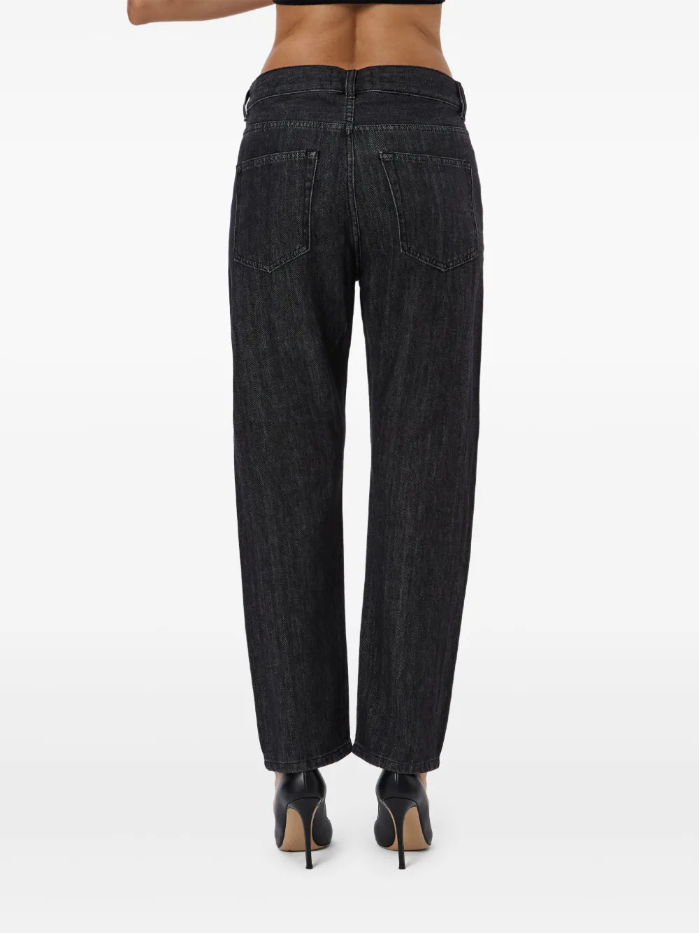 No44 Jeans met gekruiste tailleband Zwart