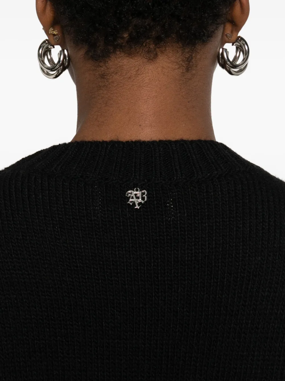 Aniye By Slogan-intarsia Jumper In Black