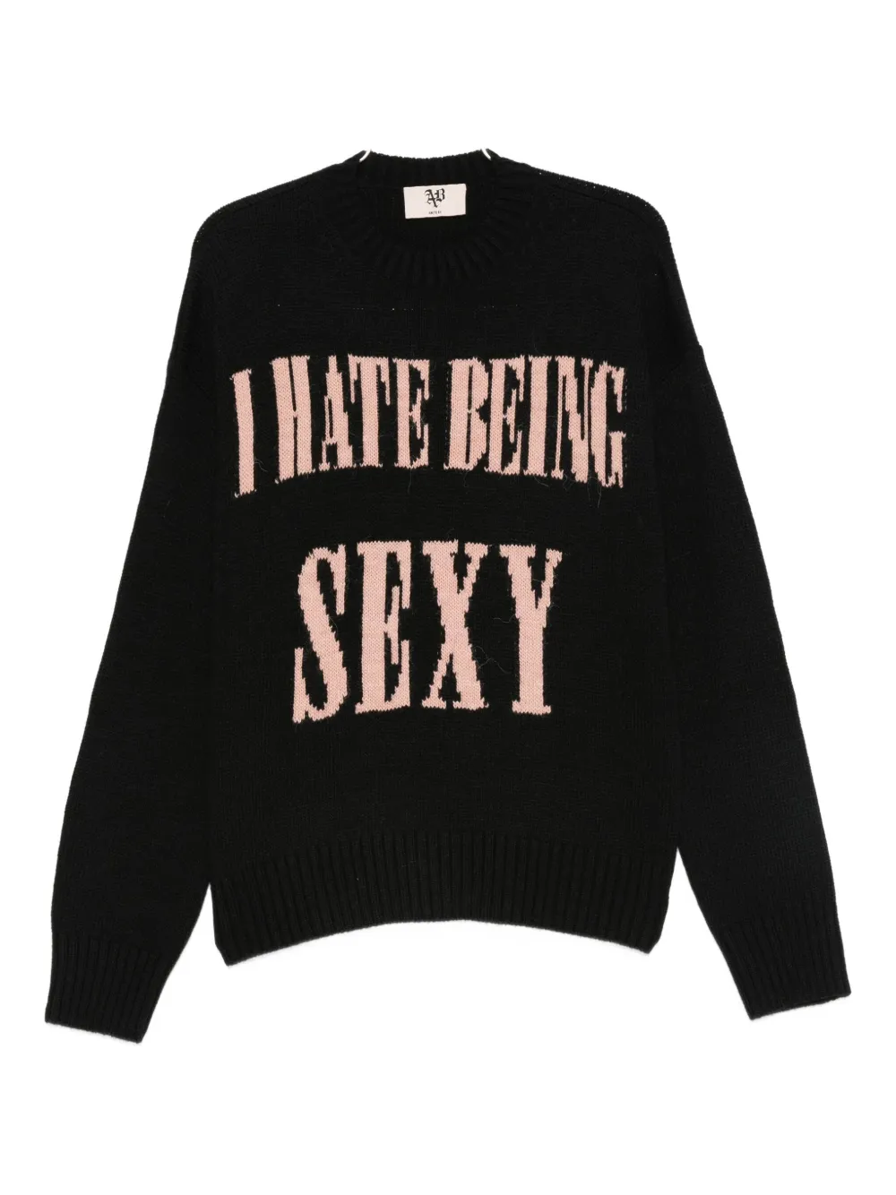 Aniye By Slogan-intarsia Jumper In Black
