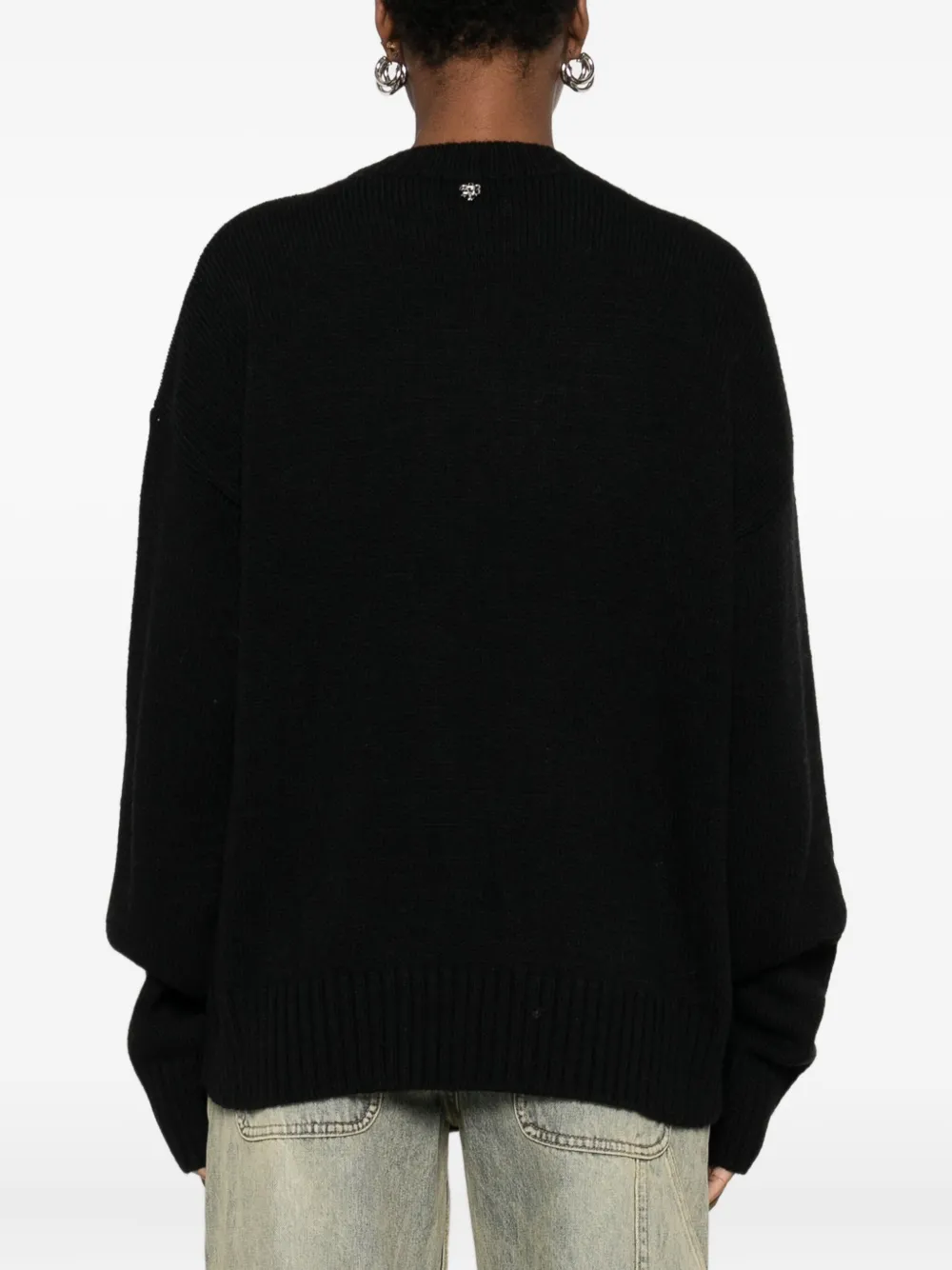 Aniye By Slogan-intarsia Jumper In Black