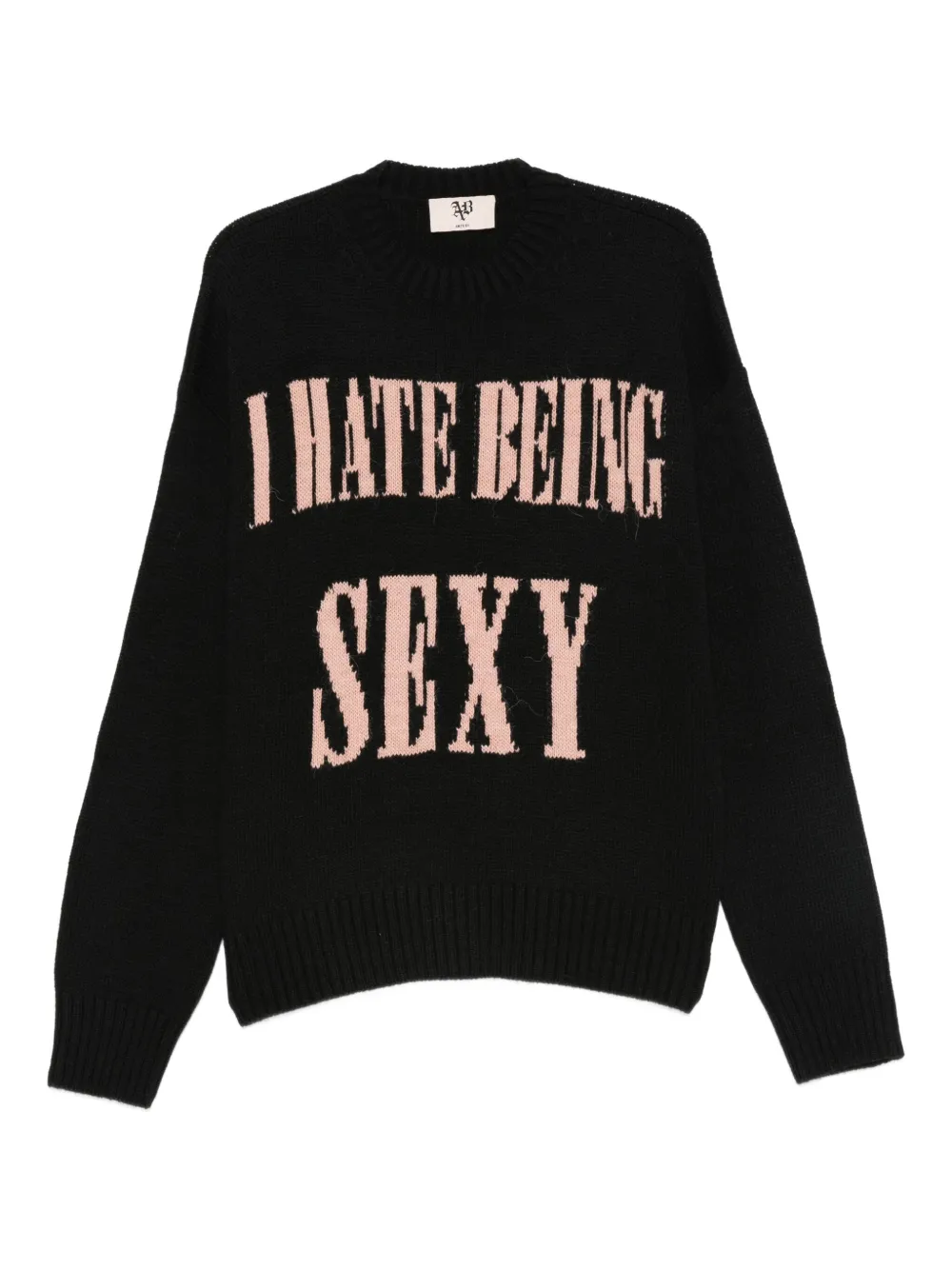 Aniye By suéter con eslogan en intarsia | negro | Image 1