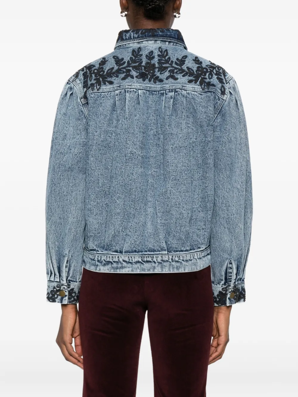 Maison Hotel Wesley Floral-embroidered Denim Jacket In Blue