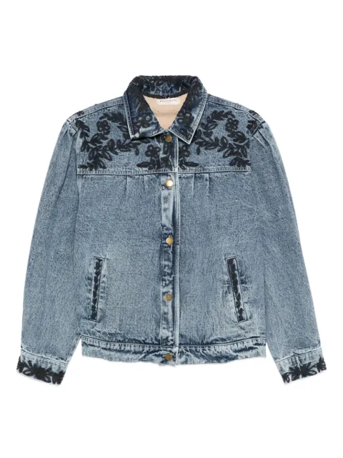 MAISON HOTEL Wesley floral-embroidered denim jacket