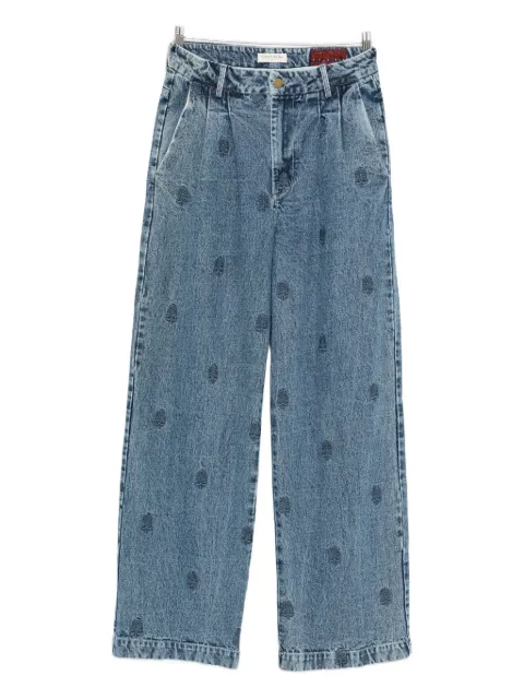 MAISON HOTEL Paco embroidered pleated jeans