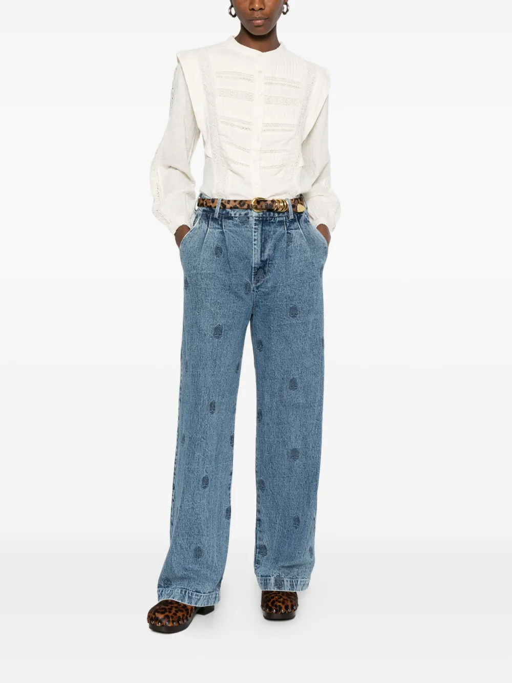 MAISON HOTEL Paco embroidered pleated jeans | Straight-Leg Jeans | Image 2