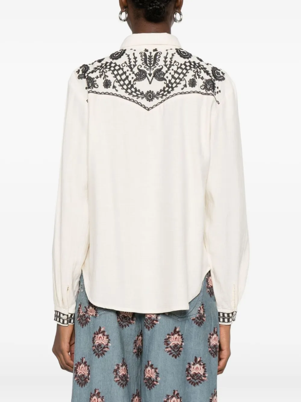 MAISON HOTEL blouse met borduurwerk Beige