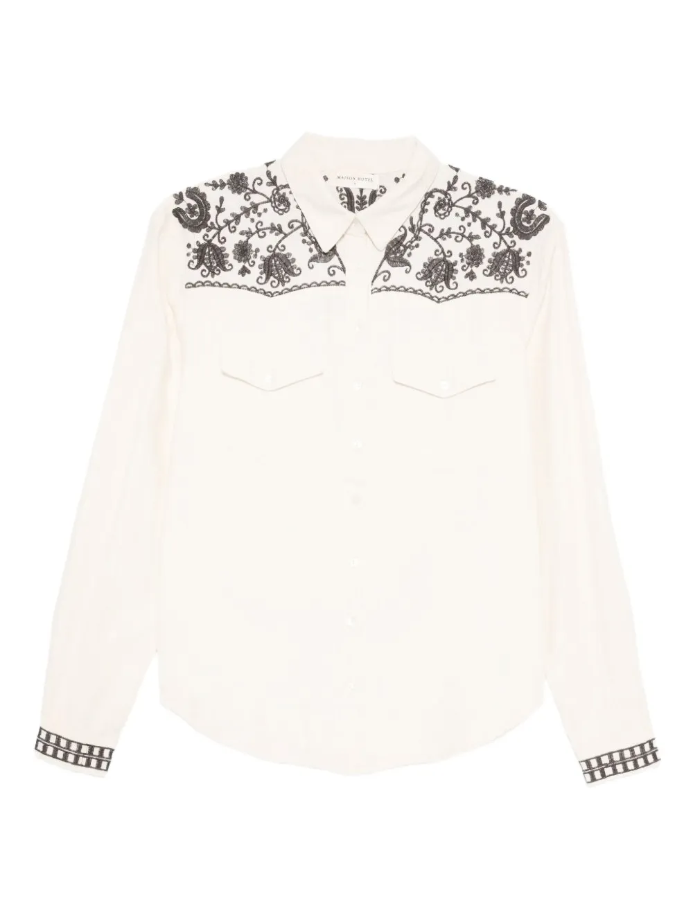 MAISON HOTEL embroidered shirt - Nude