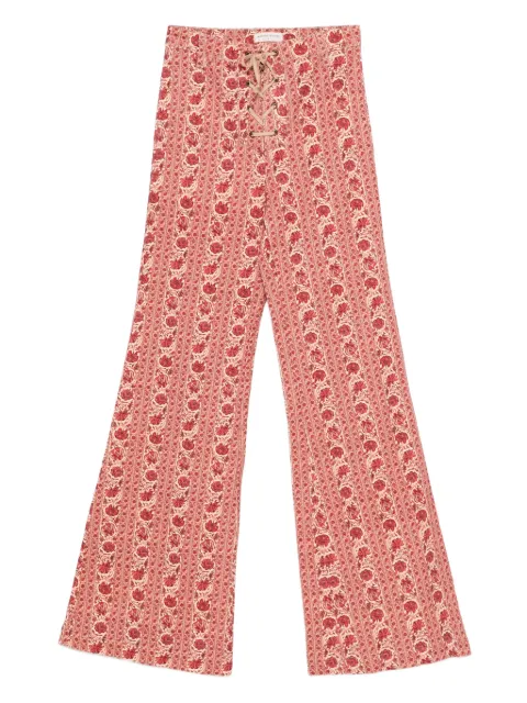 MAISON HOTEL Calypso floral flared trousers