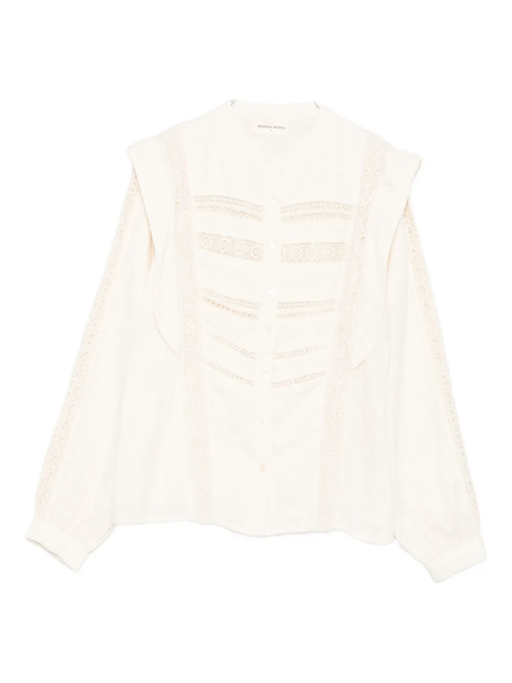 MAISON HOTEL lace-trimmed blouse - ニュートラル MAISON HOTEL lace-trimmed blouse - ニュートラル