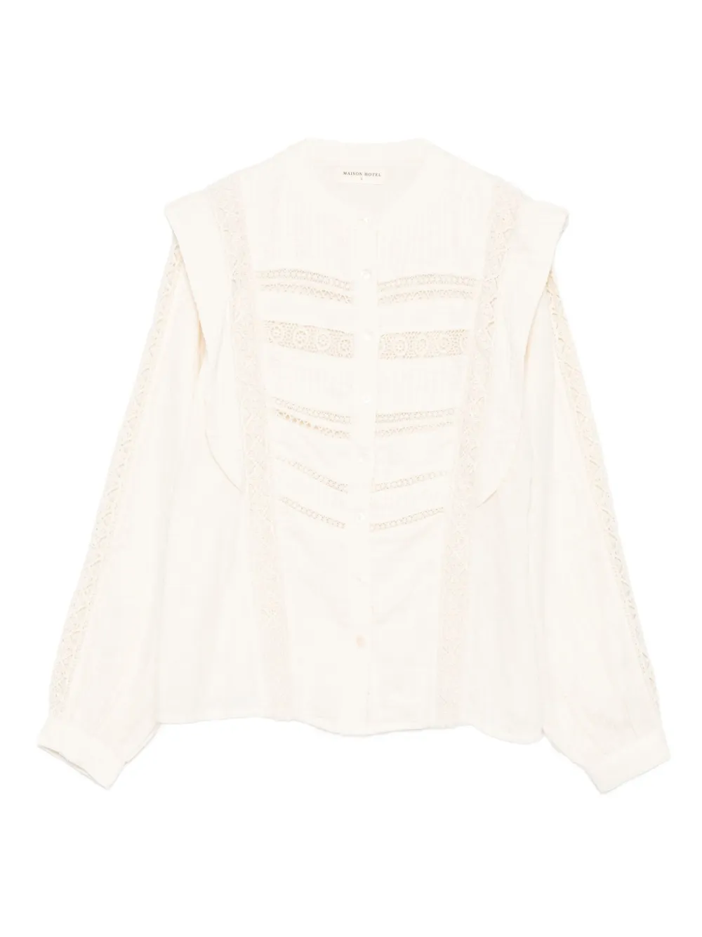 MAISON HOTEL lace-trimmed blouse | Neutrals | Image 1
