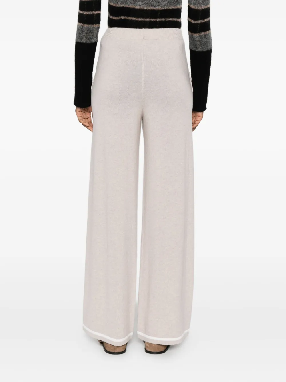 Purotatto Elasticated-waist Knitted Trousers In Neutral