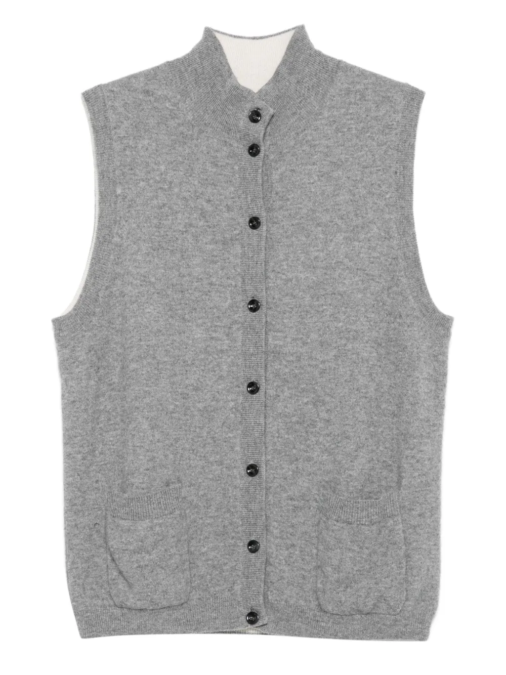 OLIVER LATTUGHI ribbed button-front vest | Grey | Image 1