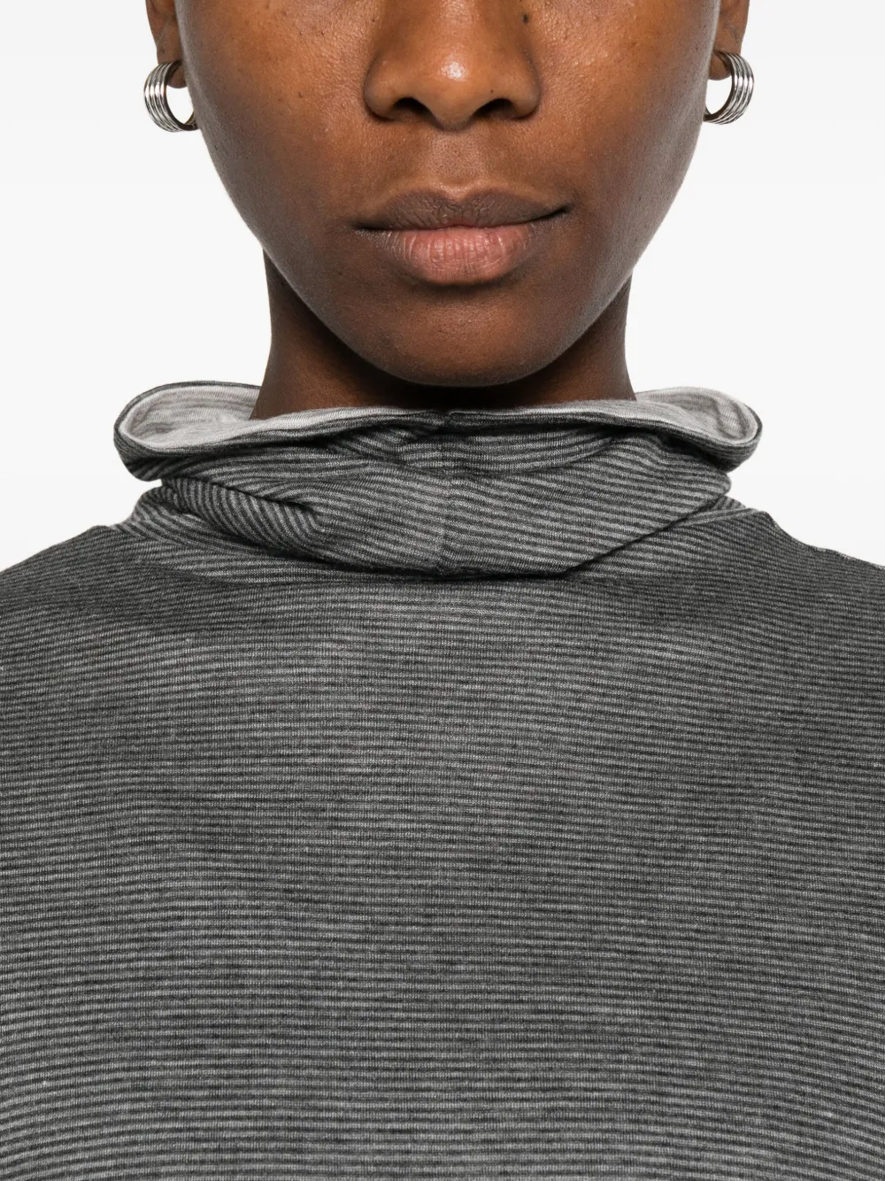 Purotatto Striped Turtleneck Top In Multi
