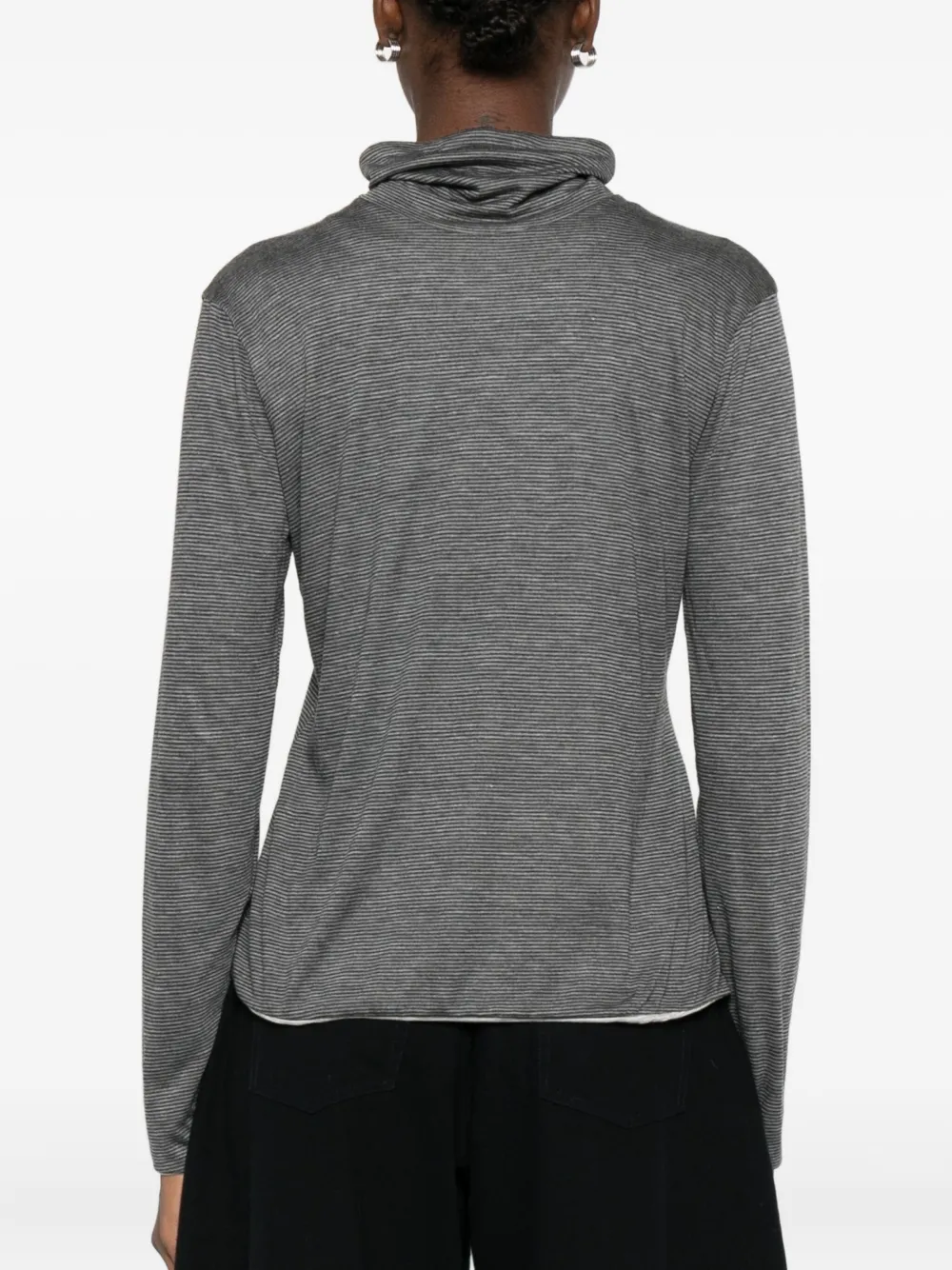 Purotatto Striped Turtleneck Top In Multi