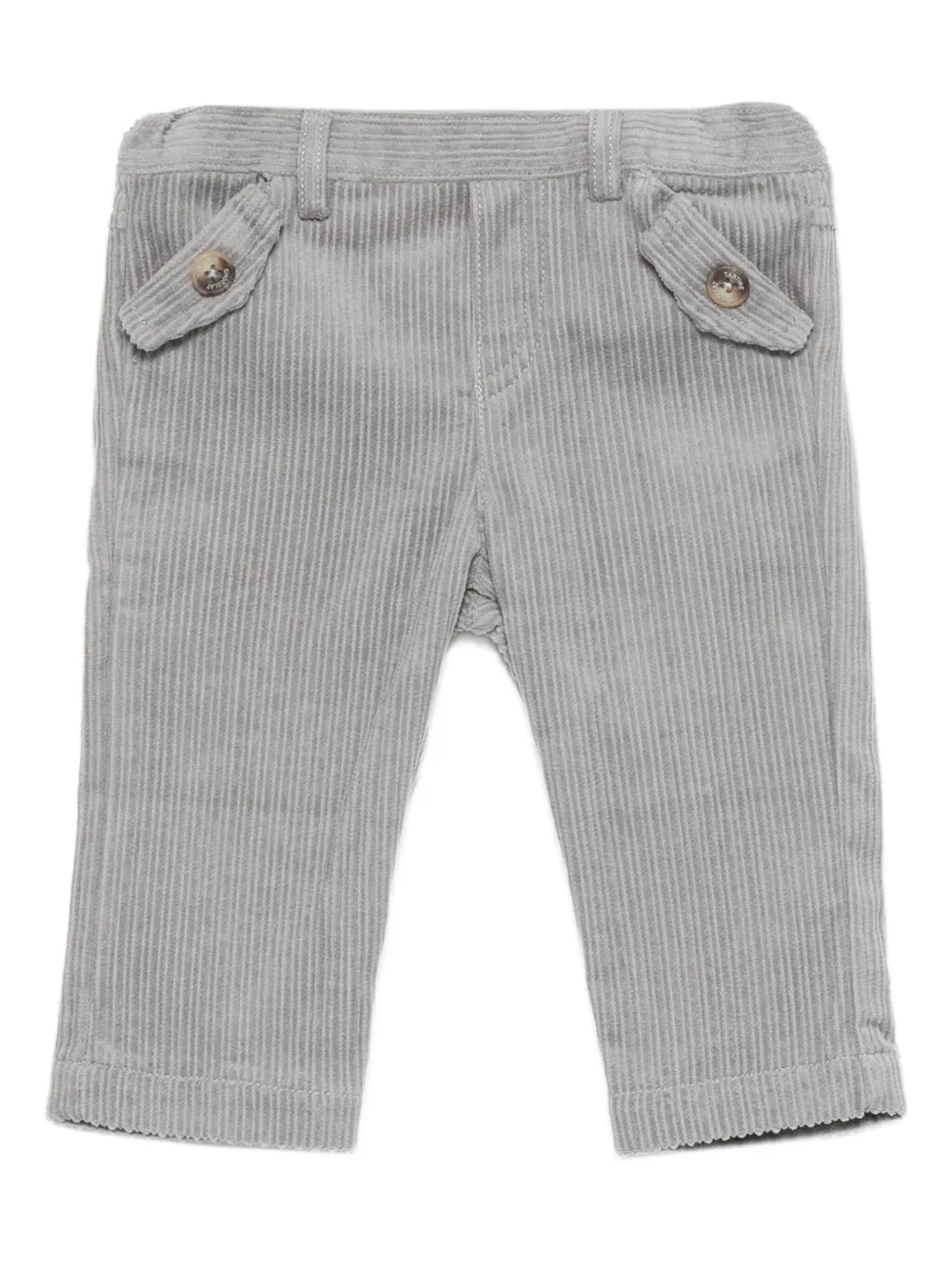 Tartine Et Chocolat Corduroy Button-detail Pants In Gray