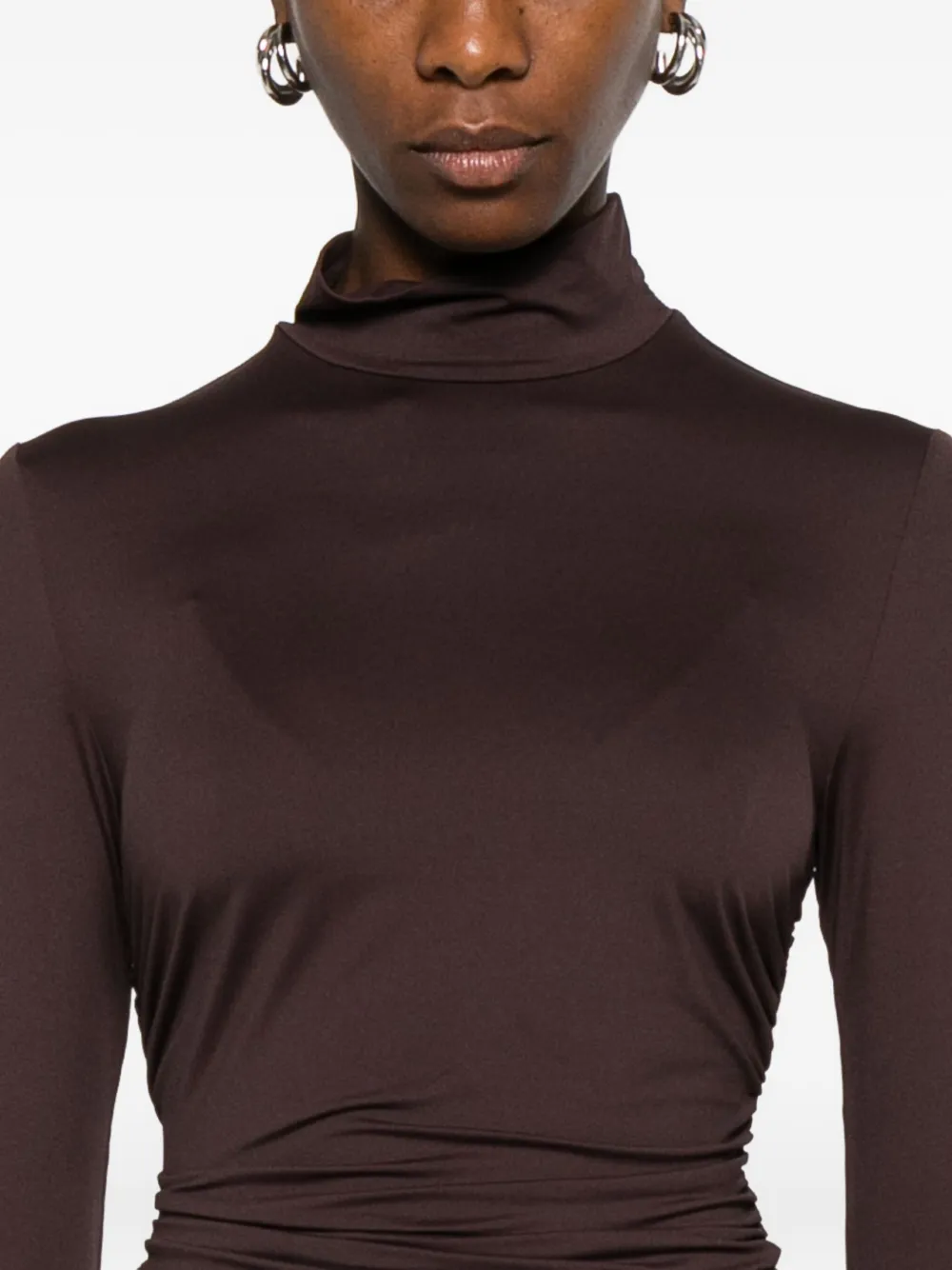 Aniye By High-neck Ruched Top In Brown