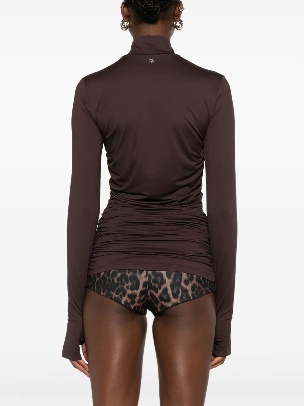 Aniye By High-neck Ruched Top In Brown