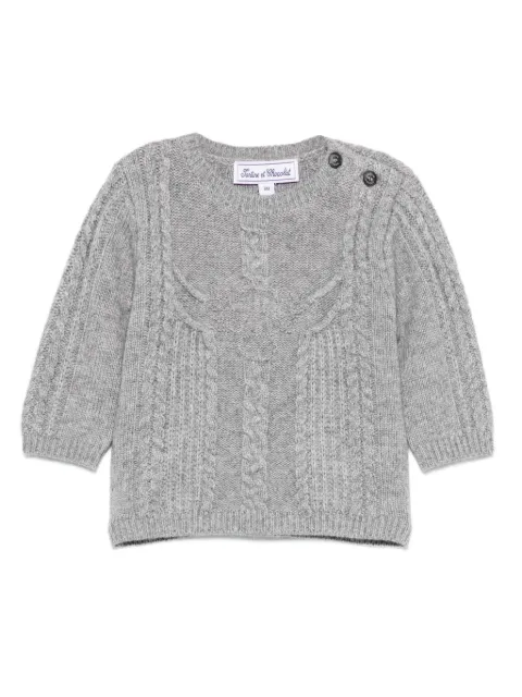 Tartine Et Chocolat cable-knit buttoned sweater