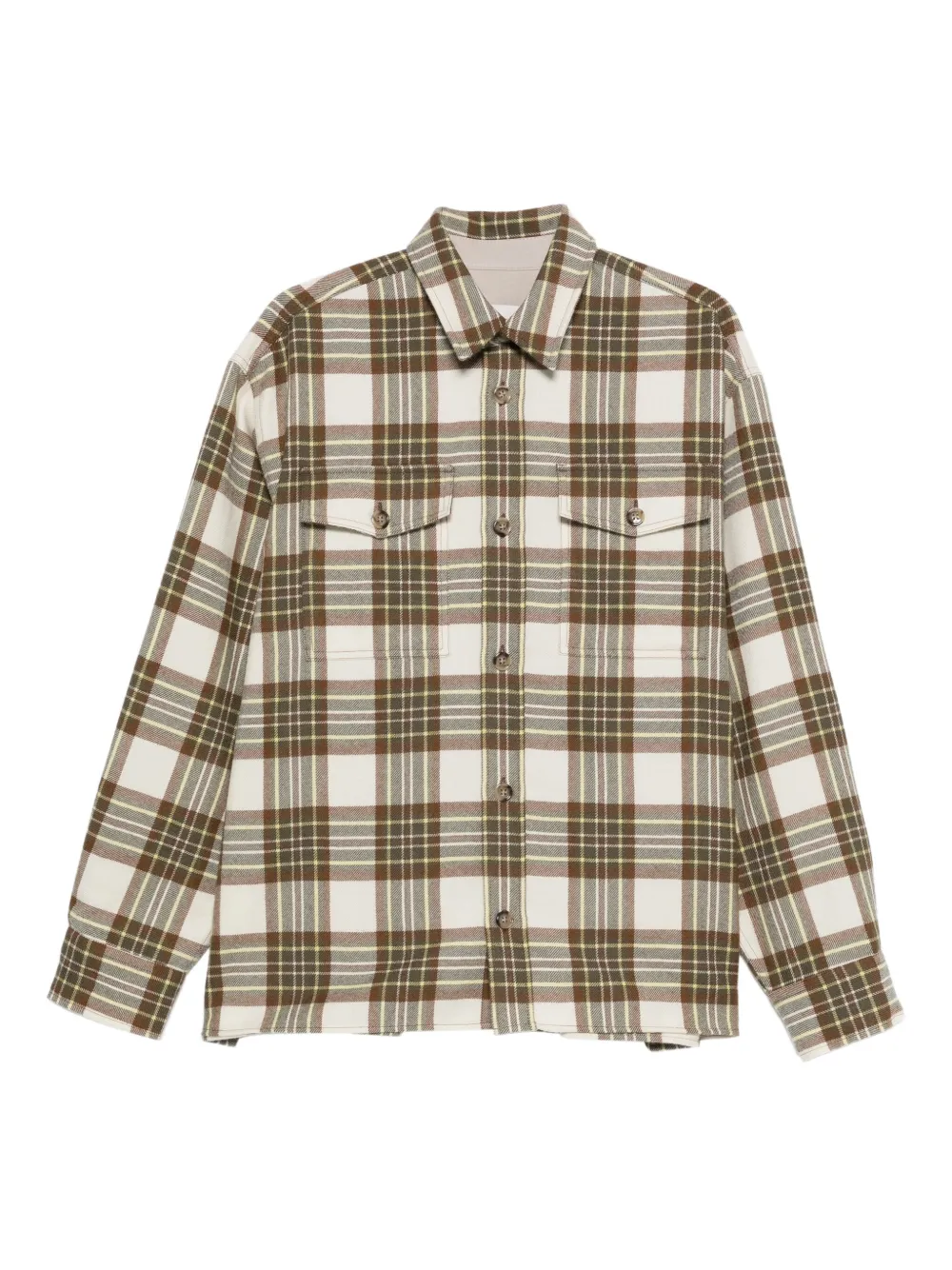 AMI Paris long-sleeve plaid shirt | Neutrals | Image 1