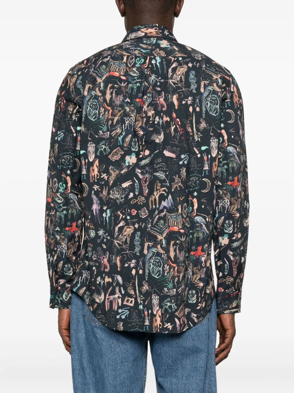 Paul Smith Animal-print Long-sleeved Shirt In Multi