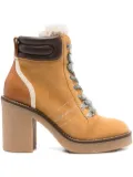 Woolrich 88mm lace-up block-heel boots - Neutrals