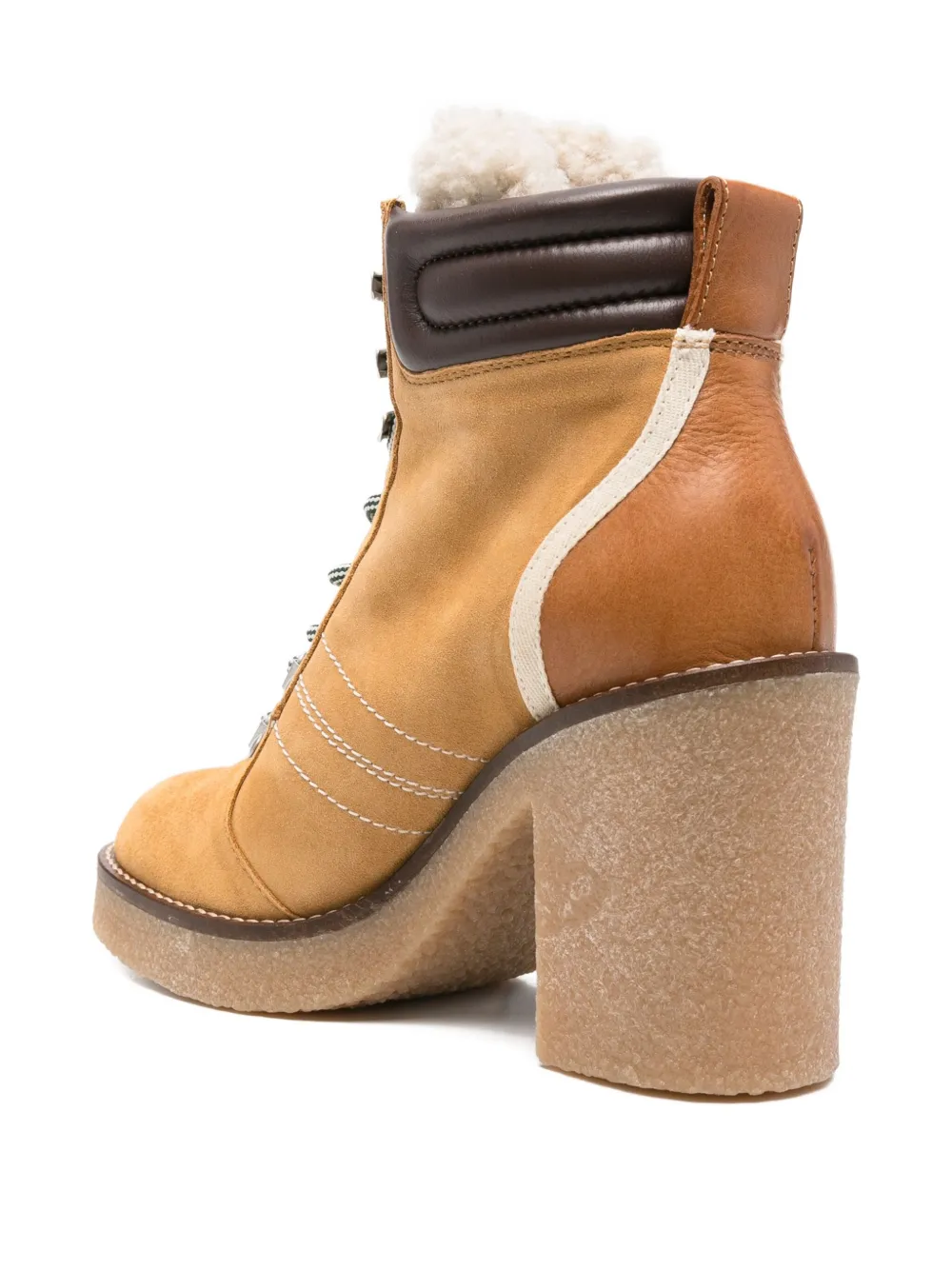 Woolrich 88mm Lace-up Block-heel Boots In Brown